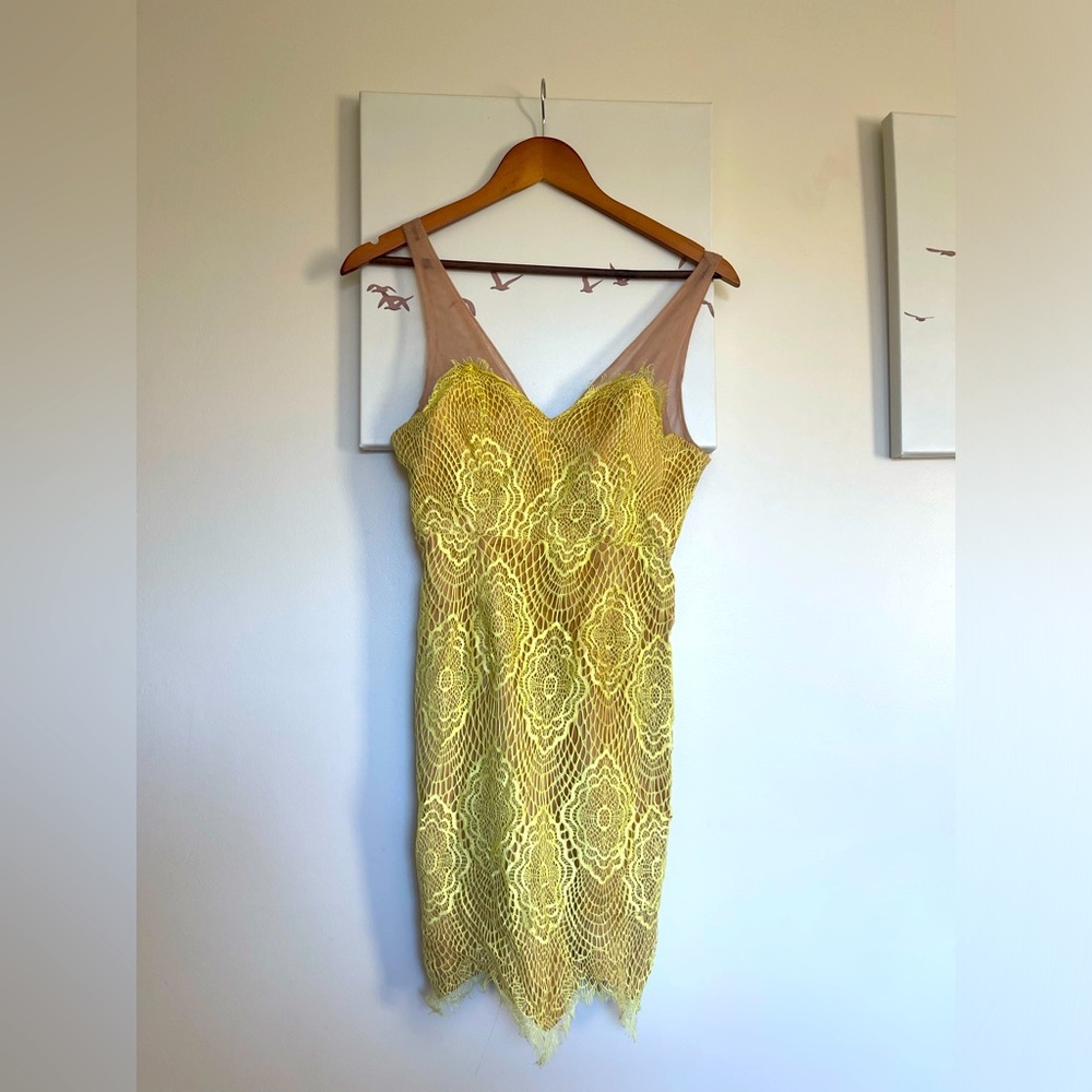 Self Yellow and Tan dress